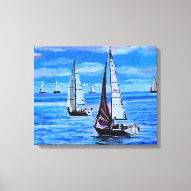 Boats at Sea Canvas Print (Front)