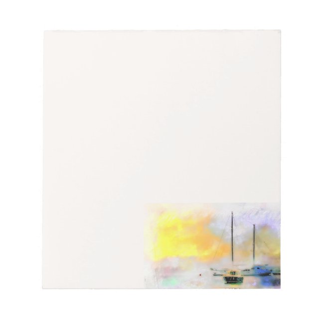 boats at sunset  notepad (Front)