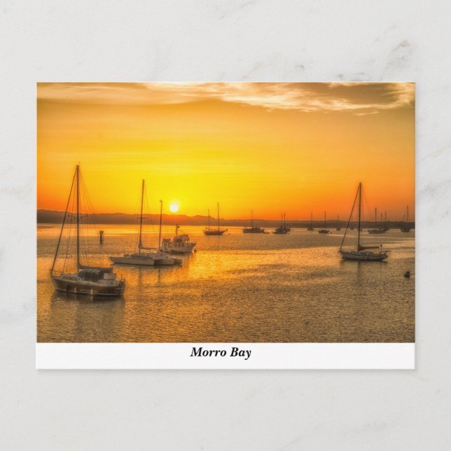 Boats At Sunset Postcard (Front)