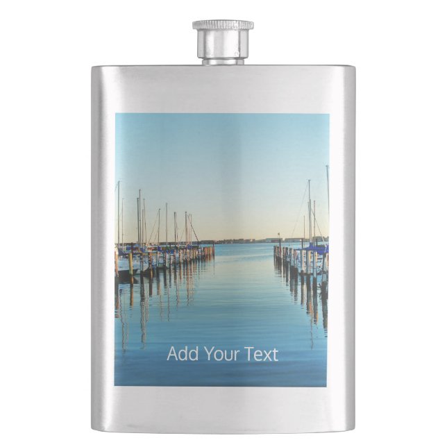 Boats At The Marina by Shirley Taylor Hip Flask (Front)