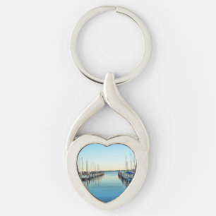 Boats at the Marina by Shirley Taylor Key Ring
