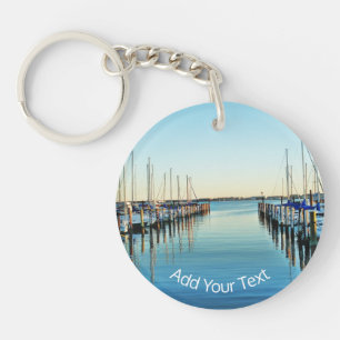 Boats at the Marina by Shirley Taylor Key Ring