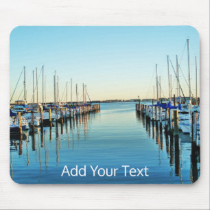 Boats At The Marina by Shirley Taylor Mouse Mat
