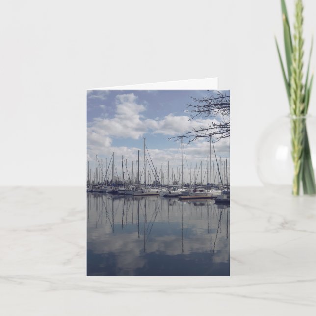 Boats at the Marina by the Lake Card (Front)