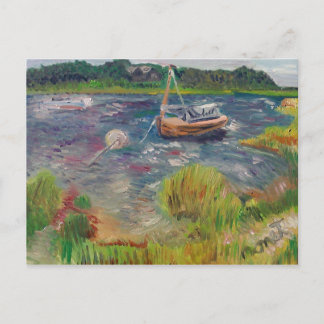 Boats at the Springs East Hampton Postcard
