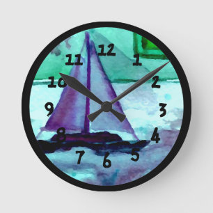 Boats Bathtub Sailing Sailboats Bathroom Clocks