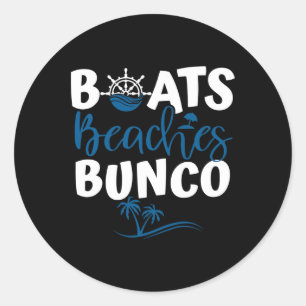 Boats Beaches Bunco Cruise Travel Girls Game Trip Classic Round Sticker