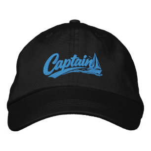 Boats Captain Simple Bold Typography Style Embroidered Hat