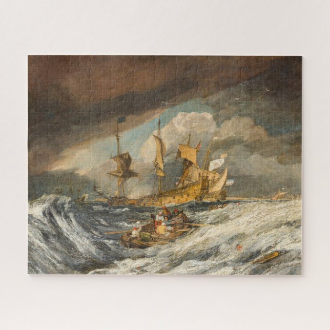 Boats Carrying out Anchors...war by Turner Jigsaw Puzzle (Horizontal)