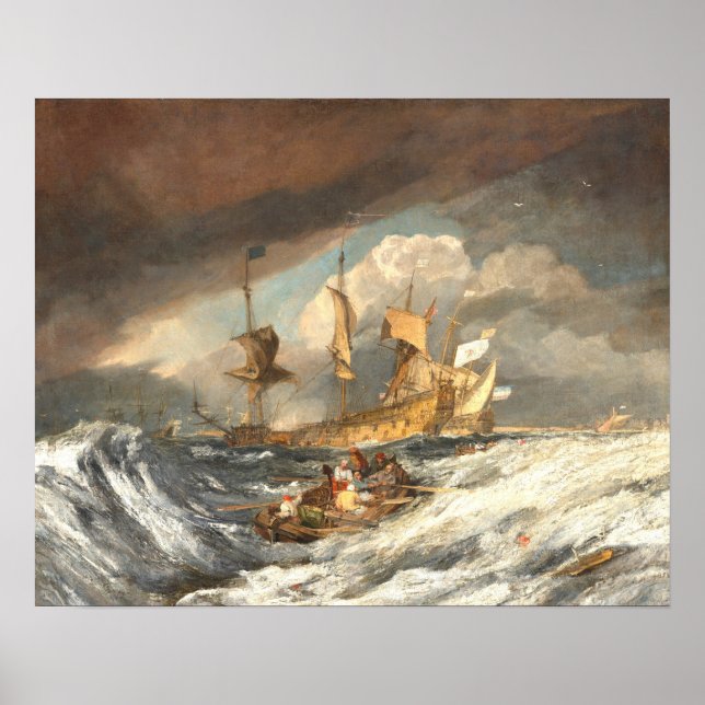 Boats Carrying Out Anchors William Turner Fine Art Poster (Front)
