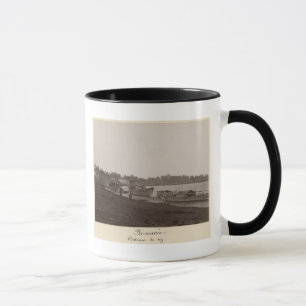 Boats carrying rice on the River Thanlwin Mug