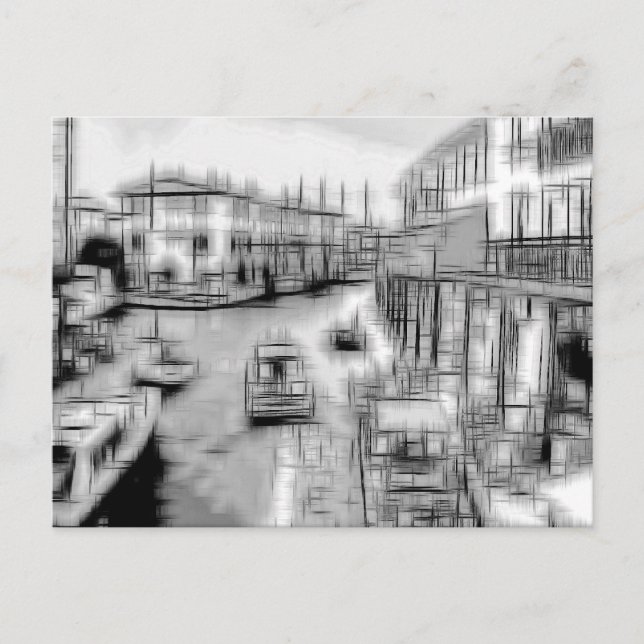 Boats digital effect of style "impression" holiday postcard (Front)