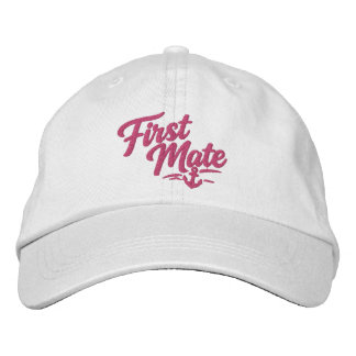 Boats First Mate Sailor Simple Bold Typography Embroidered Hat