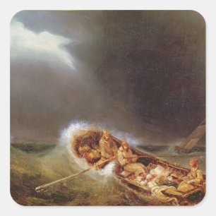 Boats from Dieppe Returning from Fishing Square Sticker