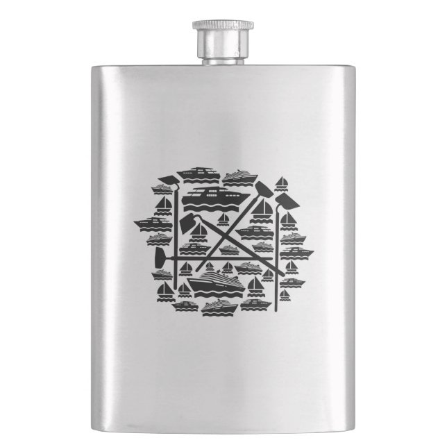 Boats & Hoes Hip Flask (Front)