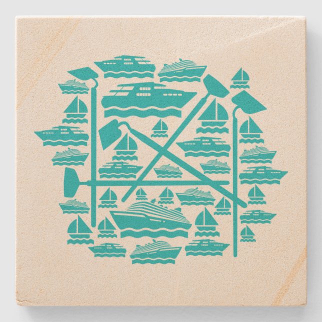 Boats & Hoes Stone Coaster (Front)