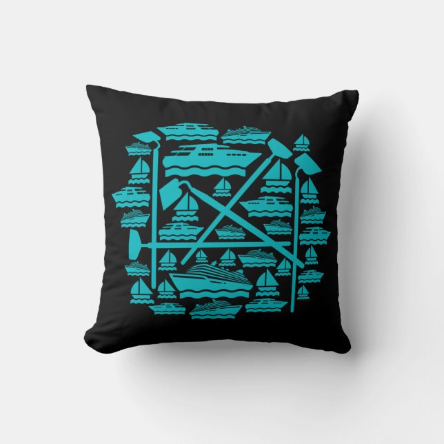Boats & Hoes Throw Pillow (Front)