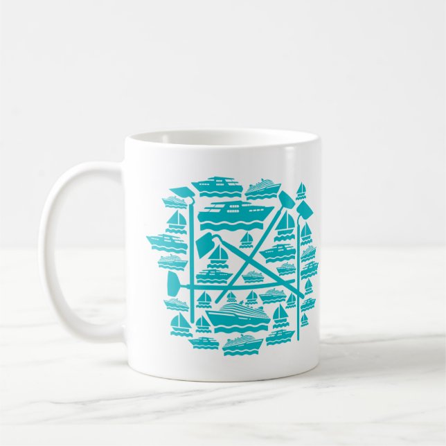 Boats & Hoes Two-Tone Coffee Mug (Left)
