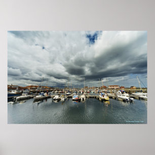 Boats In A Harbor Poster