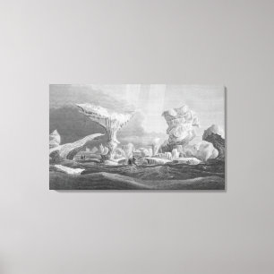 Boats in a Swell Amongst Ice, August 24, 1826, fro Canvas Print