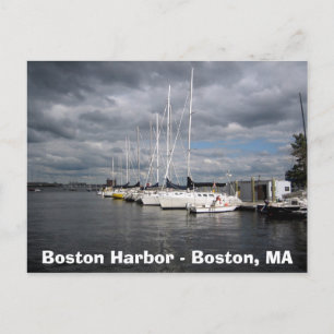 Boats in Boston Harbour Postcard