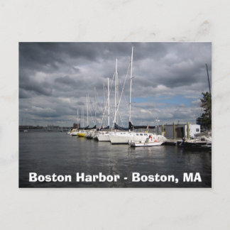 Boats in Boston Harbour Postcard