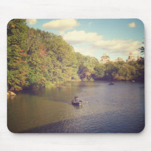 Boats in Central Park's Pond, New York City Mouse Mat
