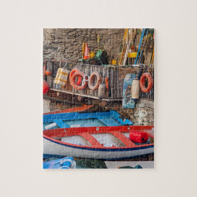 Boats in Cinque Terre Italy Jigsaw Puzzle (Vertical)