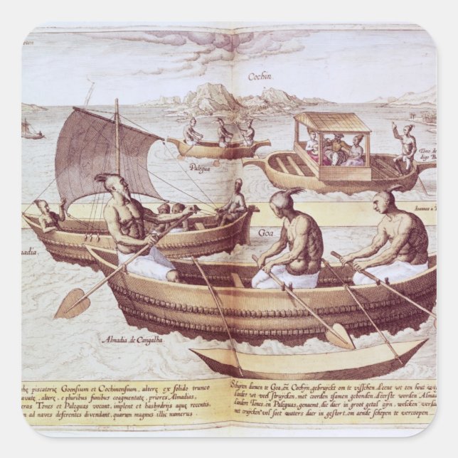 Boats in Goa Square Sticker (Front)