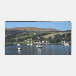Boats in Kames Bay, Isle of Bute, Scotland on a Desk Mat