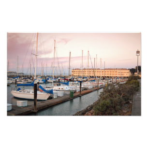Boats in marina photo print