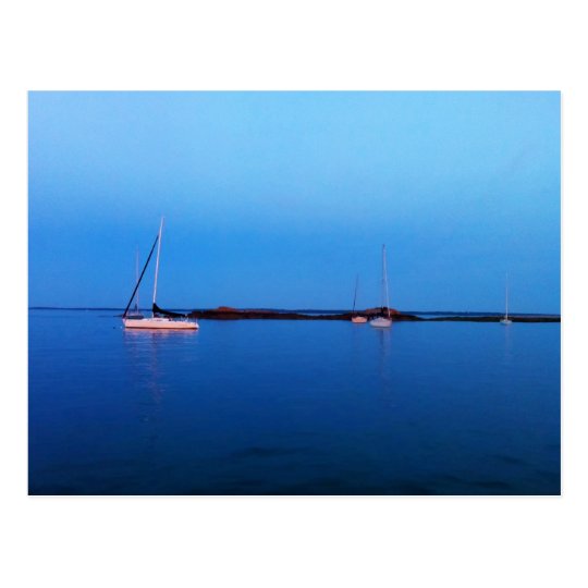 Boats in the Blue Postcard