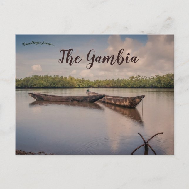 Boats in The Gambia Postcard (Front)