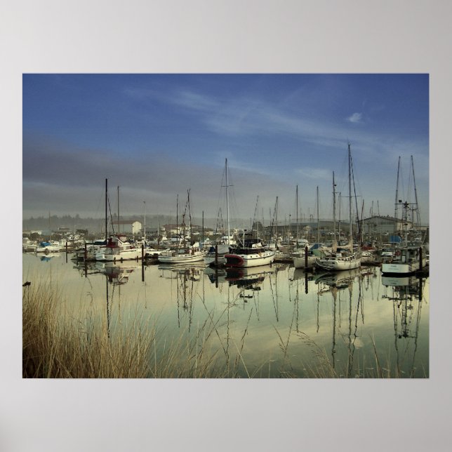 Boats In The Harbour Poster (Front)