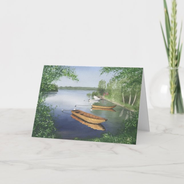 Boats in the lake holiday card (Front)