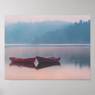 Boats in the Lake Poster