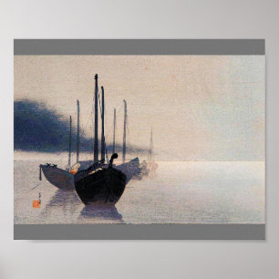 Boats in the Mist, Watanabe Seitei Poster