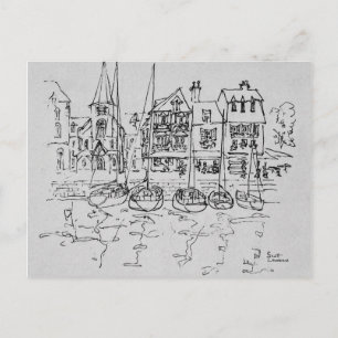 Boats in the Port at Honfleur Normandy, France Postcard