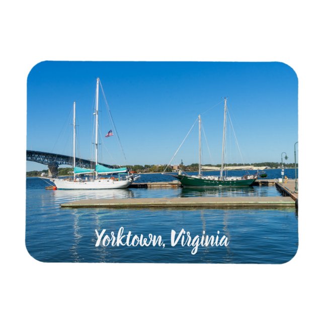 Boats in the York River by Yorktown Magnet (Horizontal)