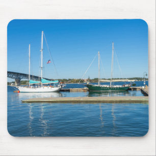 Boats in the York River by Yorktown Mouse Mat