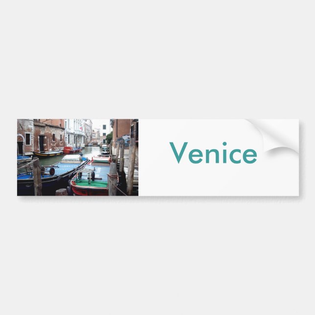 Boats in Venice Bumper Sticker (Front)