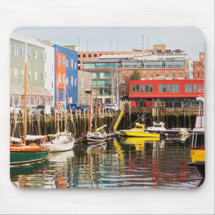 Boats Moored Portland, Maine Mouse Mat
