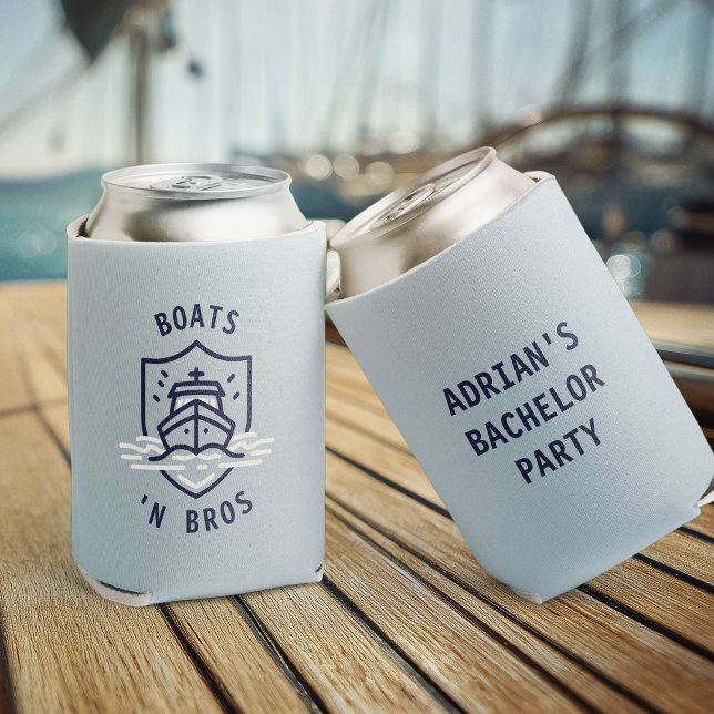 Boats N Bros Bachelor Party Favour Blue Can Cooler (Creator Uploaded)