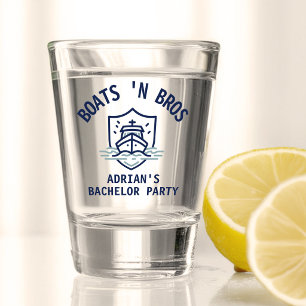 Boats N Bros Bachelor Party Favour Navy  Shot Glass