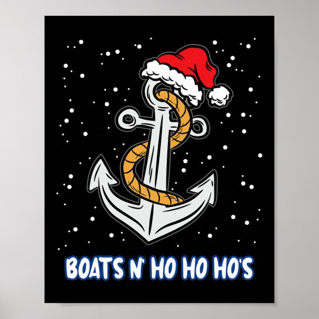 Boats N Ho Ho Hos Christmas Pajama Funny Humour X- Poster (Front)