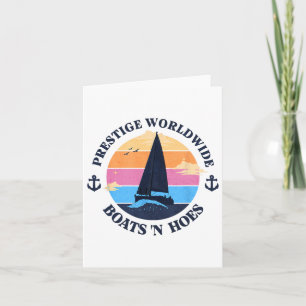 Boats N Hoes Funny Retro Comedy Movie Boating  Card