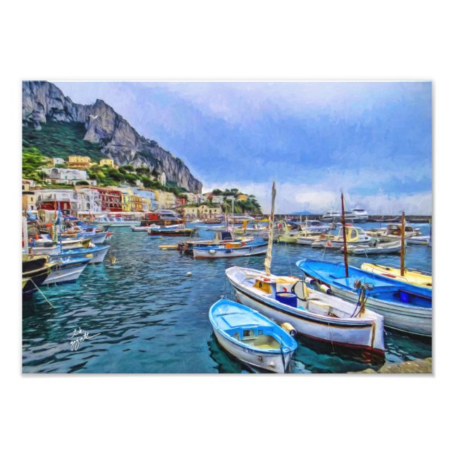 Boats of Capri Italian Photo Art (Front)