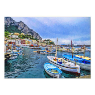Boats of Capri Italian Photo Art Print