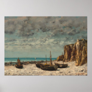 Boats on a Beach - Gustave Courbet Fine Art Poster