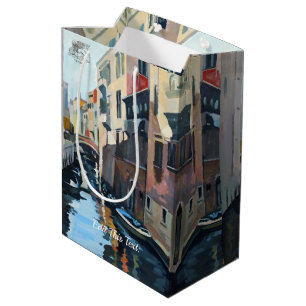 Boats on a Venetian Canal Medium Gift Bag
